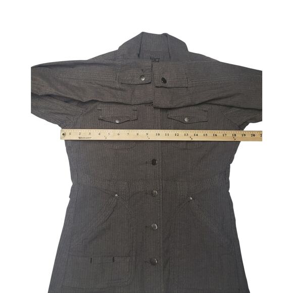 Jag Women’s Stretch Denim Jacket M | Gray Herringbone Blazer Style | Casual Chic - Picture 3 of 11